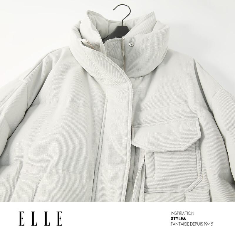 ELLE Women's Workwear Lapel Short Duck Down Jacket