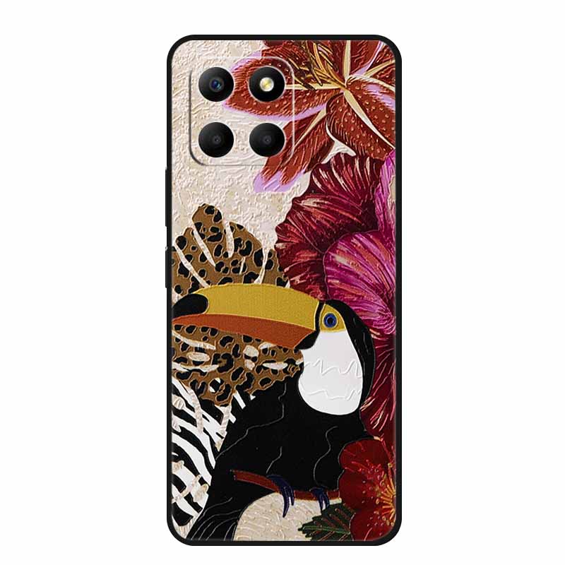 3D Emboss Case For Honor 200 Smart X6c X6b X8c X8b X7c X5b Plus Play 9A Phone Case X 6c 9 A Coque Black Silicone Soft Back Cover