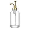 2 Stück Flüssigseifenspender 500 ml Klares Glas Nachfüllbarer Flüssig-Handseifenspender für Badezimmer Küche Gold