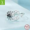 Yin Ziyun Retro Scorpion Open Ring: Unique 925 Sterling Silver Insect Bracelet