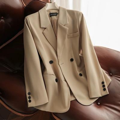 Simple Suit Jacket for Women In Early Autumn New Style Hamburg Small Khaki Suit Top for Women
