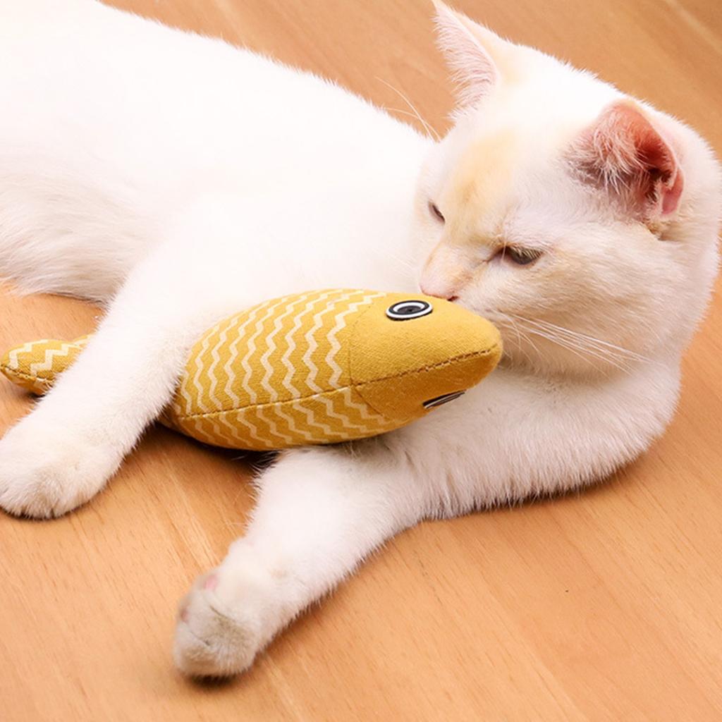 Burlap Fish Catnip Cat Toy Bite Resistant Attract Attention Multifunction Catnip Cat Toys for Cat