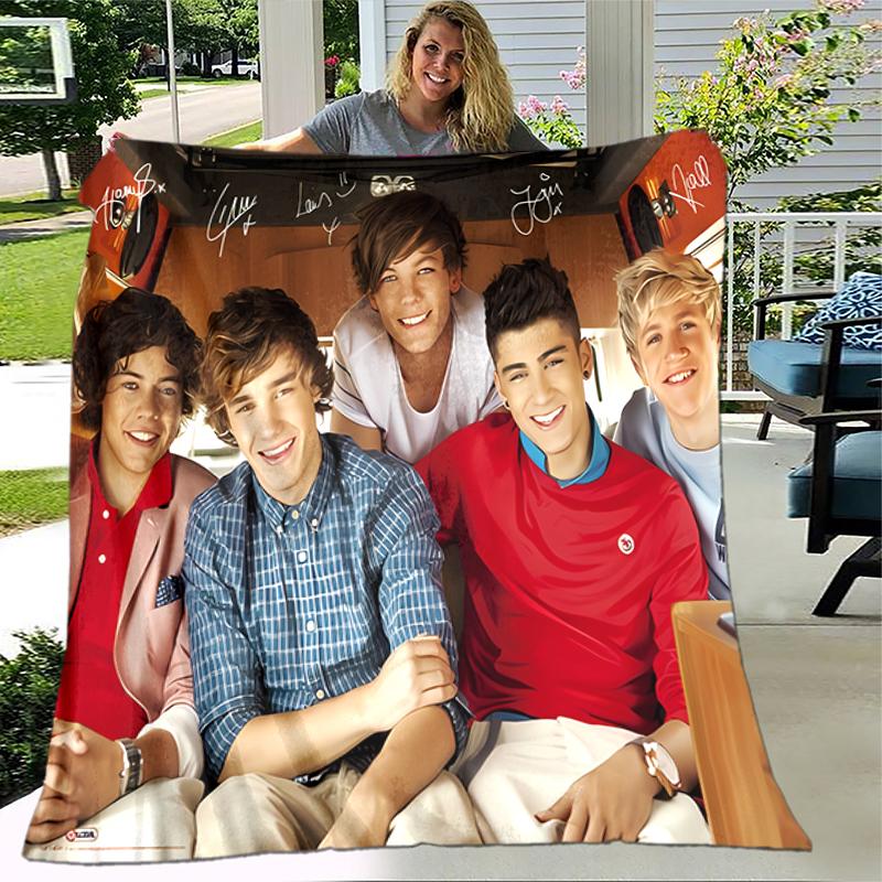 1pc Blanket One Direction Where We Are Now Print Design, Lightweight Blanket for Sofa, Bed- Soft &Warm, Gift for All Seasons Like Christmas, Halloween