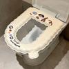 Washable Cartoon Toilet Seat Cover Home Bathroom - Soft Plush Use Zipper Multiple Cute Designs