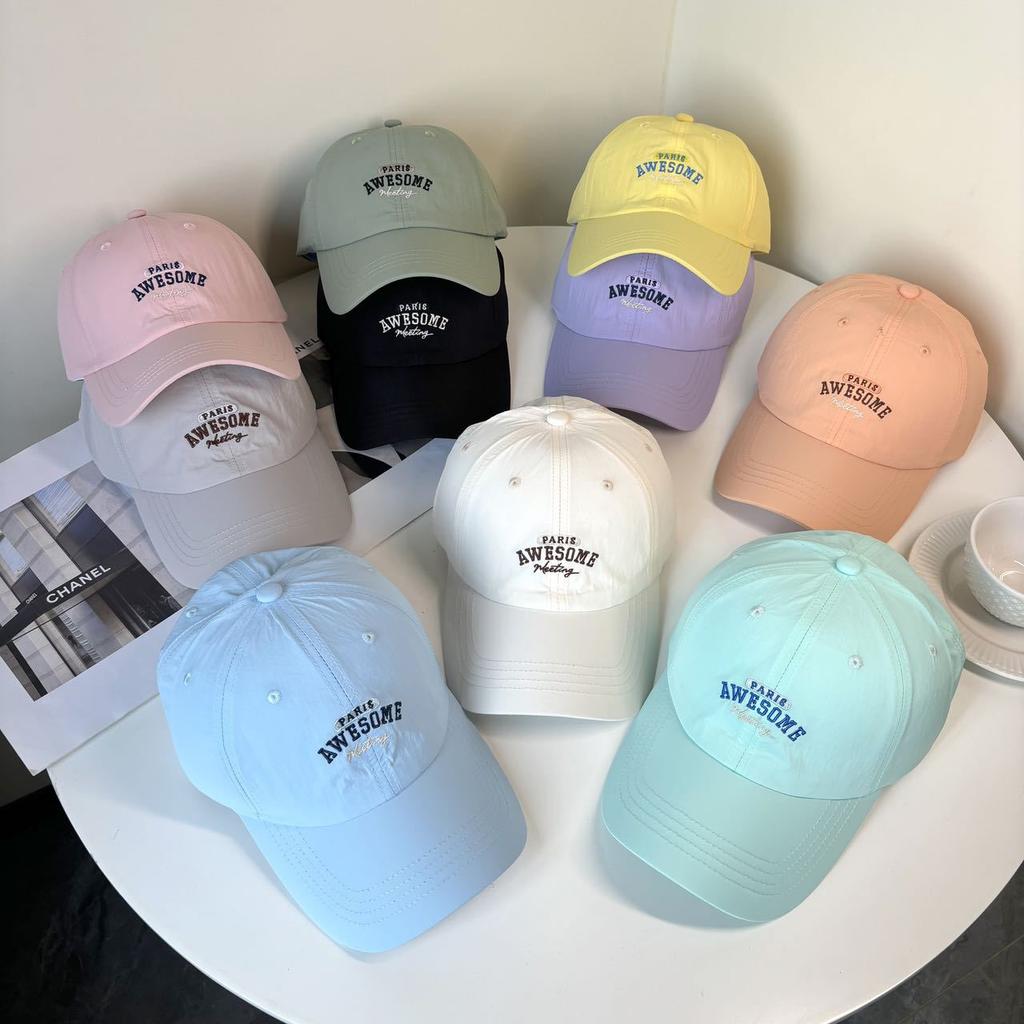 Three-Dimensional Letter Embroidery Baseball Cap Men'S And Women'S Quick-Drying Sun Protection Cap Dome Letter Printing Sunshade