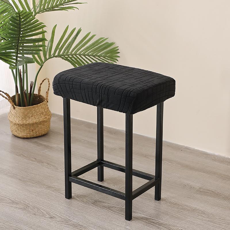1/2pcs Solid Color Bar Stool Covers Stretch Jacquard Square Chair Cover Home Saddle Seat Slipcover for Coffee Kitchen
