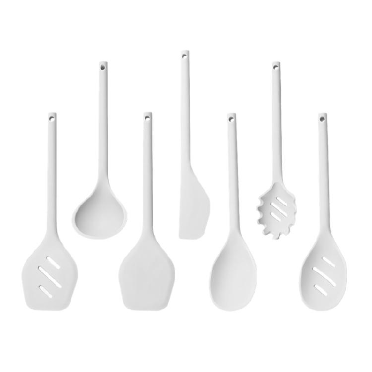 

7Pcs Silicone Cookware Set For Frying Baking Stirring Cooking Utensils With Comfortable Grip For Daily Use белый