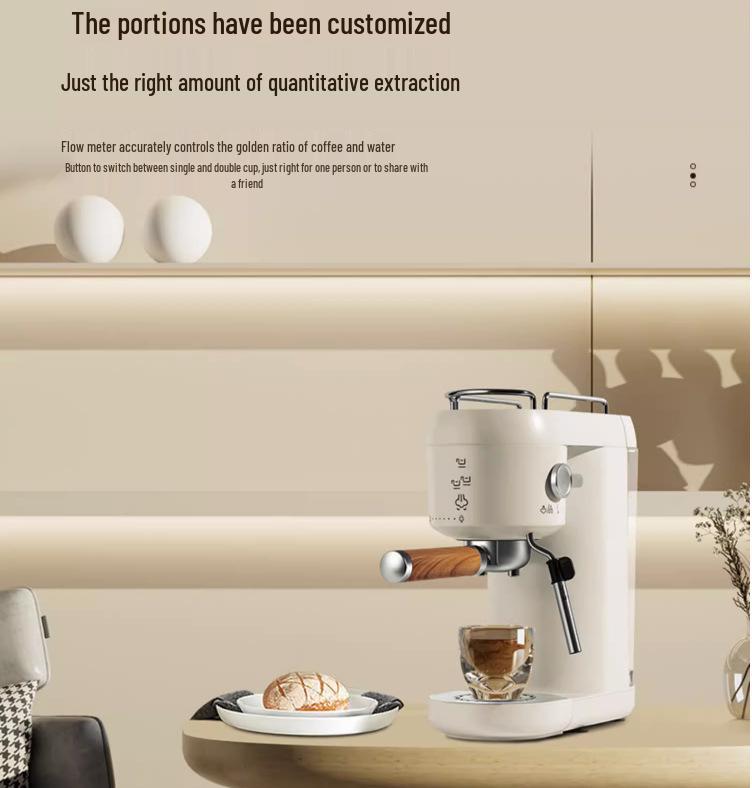 110V US Plug Semi-Automatic Espresso Machine with Milk Frother & Grinder