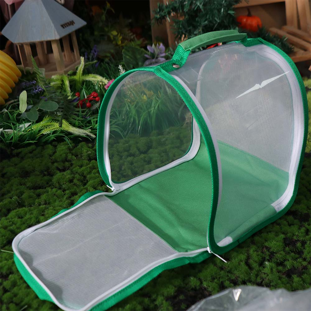 Transparenter Critter Schmetterlingskäfig Wasserdicht Verschleißfest Zucht Insektenkäfig Faltbar Hängend Schmetterlinge Netzkäfig