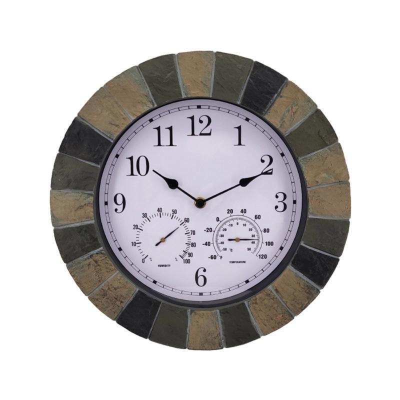 Wall Clock with Temperature and Humidity Waterpoof Silent Clock for Kitchen Home 1