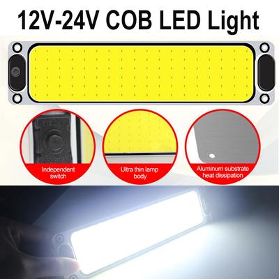 108 LED 12-24V LED pásikové svetlo na čítanie do auta, vnútorné svetlo, stropná lampa s vypínačom pre dodávku, nákladné auto, kamión, karavan, loď