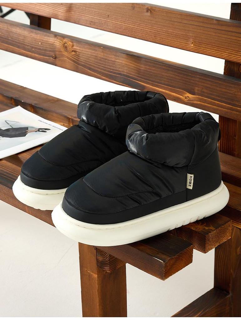 Damen Wasserdichte Daunenslipper - Warm, Weich, Dicke Sohle, Plus Samt für Herbst/Winter Heimgebrauch