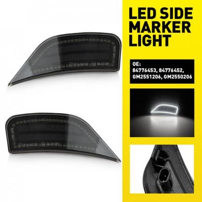 Smoked Lens Side Marker Light White LED For - GMC Chevrolet Cadillac