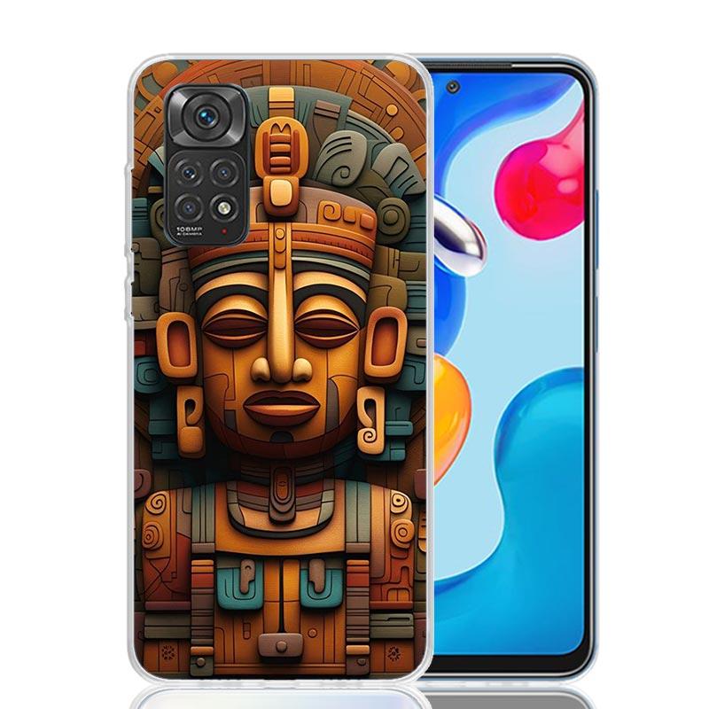 

Mayan Stone Totem Pole Phone Case For Xiaomi Redmi Note 15 14 13 12S 12 Pro Plus 11S 11E 11 11T 10S 10 Art Soft Pattern Cover Re Redmi Note 14 Pro 4G