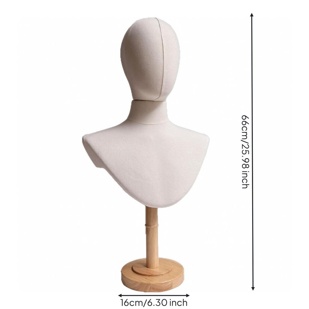 Head and Bust Mannequin Pin-Friendly Accessory Display Freestanding