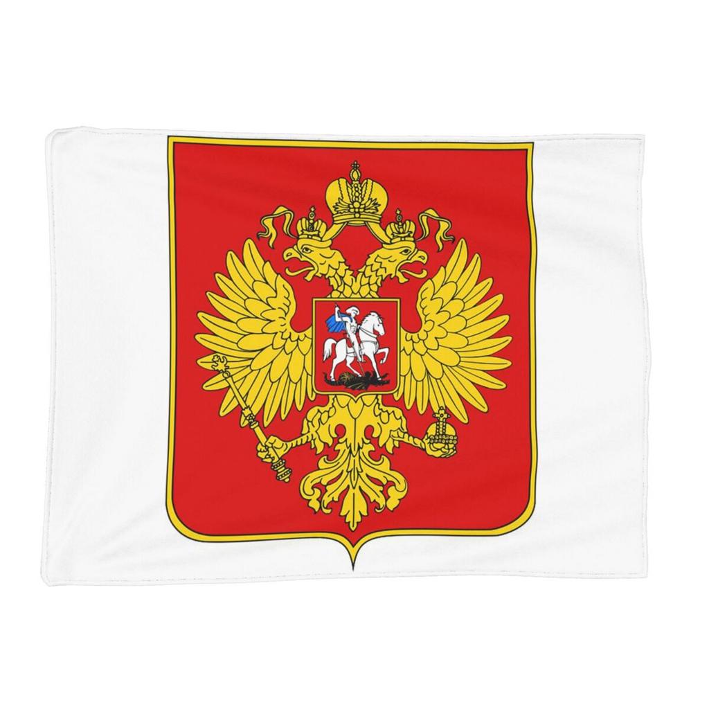 Coat Of Arms Of Russia Russian Flag Blankets Soft Warm Flannel Throw Blanket Bedding for Bed Living Room Picnic Travel Home Sofa