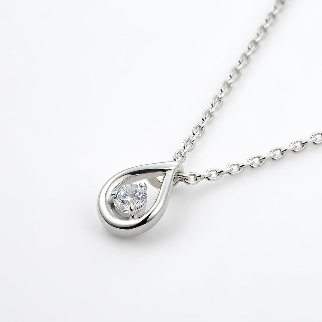 4°C Eternal Silver Teardrop Necklace 112534121804, Cubic Zirconia, 42 Cm