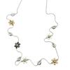 Sweet Trendy Geometry Metal Flowers Color Clashing Splicing Long Necklace for Women Multiple Ways To Wear Beach Vacation Jewelry