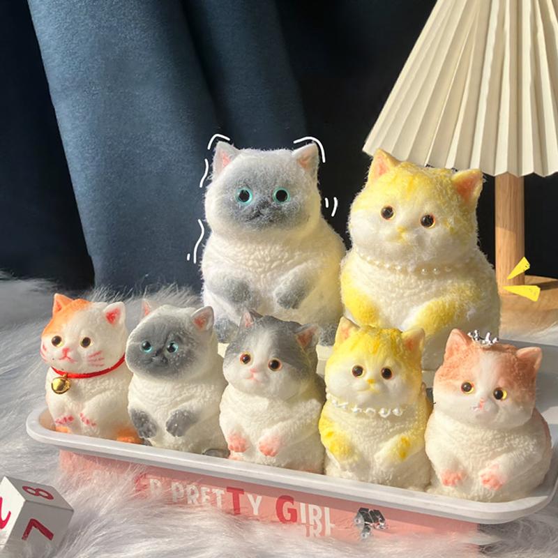 Cute Chubby Cat Orange Cat Siamese Cat Plush Soft Squishy Girl Child Birthday Gift Fidget Soft Toy Pet Ornament