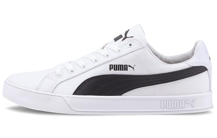 Puma Smash Vulc Canvas  White Black  35.5