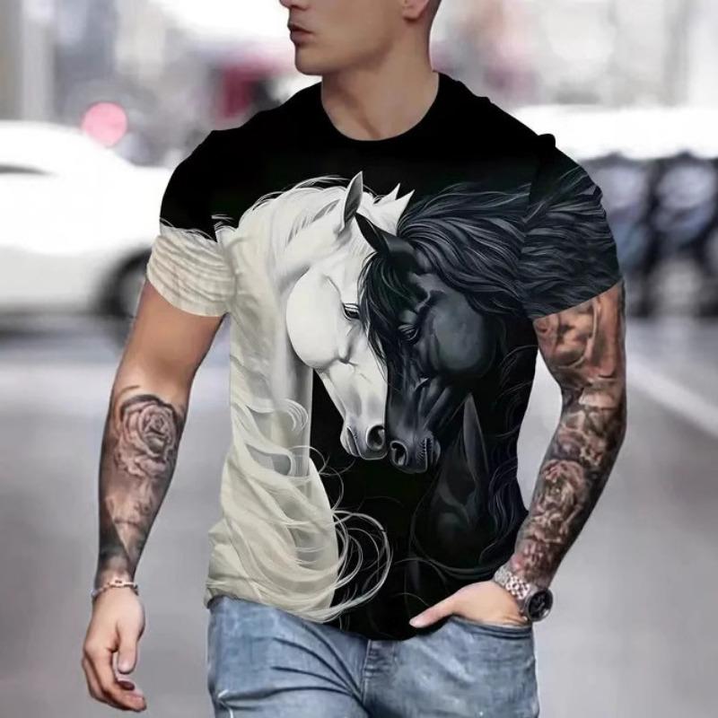 3D Summer Digital Animal Print Fashion Short Sleeved Trend Casual T-shirt
