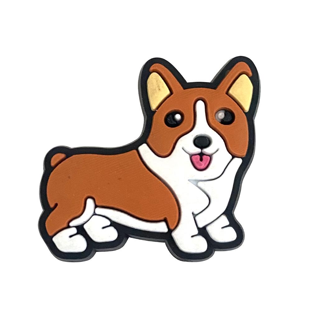 Cartoon Puppy Clog Shoe Charms - Soft PVC Flower Ornaments for Sandals and Slippers