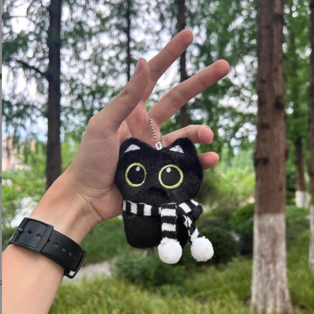 10cm Black Cat Plush Toy – Soft Mini Stuffed Animal Doll, Cute Pendant Pillow for Kids Birthday Gifts & Keychain Decor