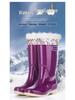 Women's Waterproof High Tube Non-Slip Rain Boots with Warm Velvet Lining - Fashionable PVC Rubber Shoes