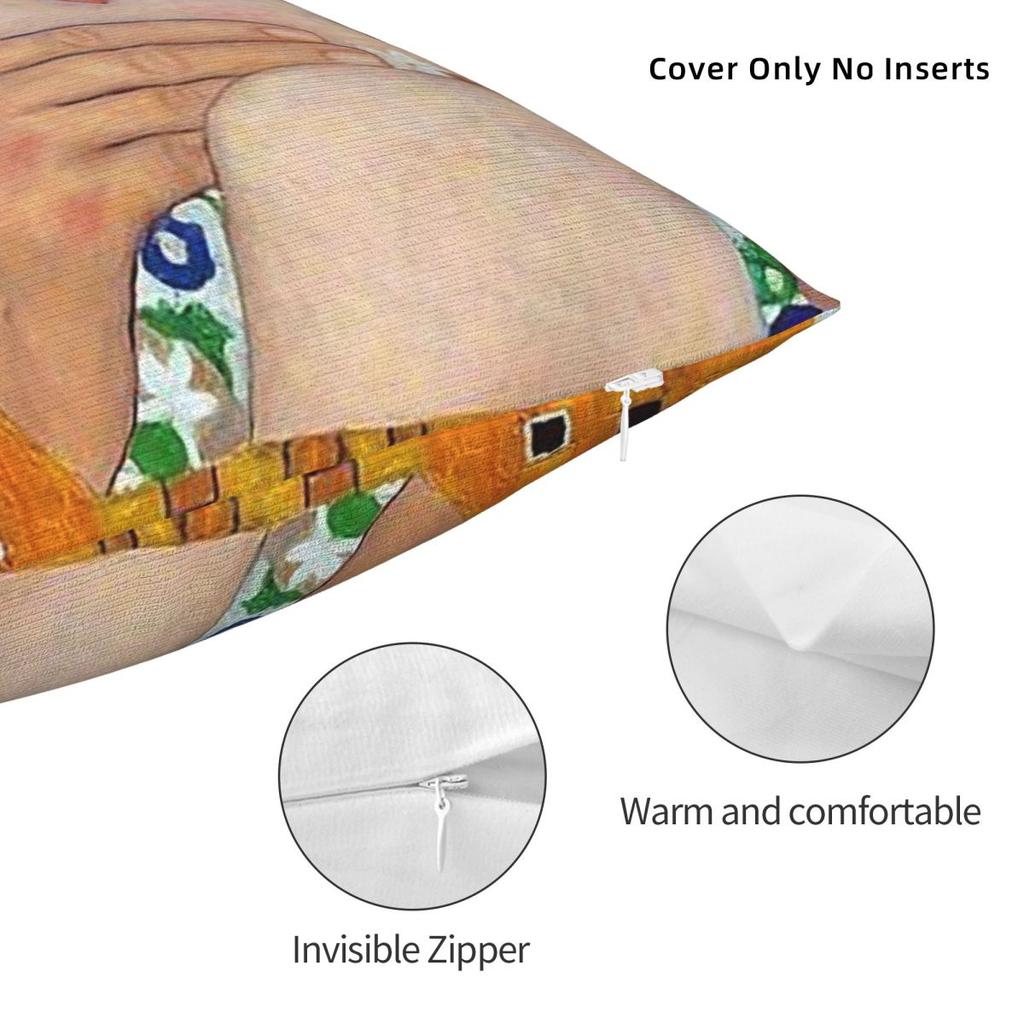 The Kiss By Gustav Klimt Pillowcase Cushion Comfort Throw Pillow Sofa Decorative Cushions Used for Home Bedroom Living Room