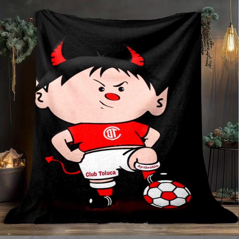 1PC Soccer Player Printed Soft Flannel Blanket Throw for Adult Bedroom Living Room Sofa Camping Travel Fan gifts Christmas Gifts