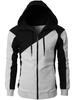 Men's Casual Patchwork Hoodie Jacket - Plus Size