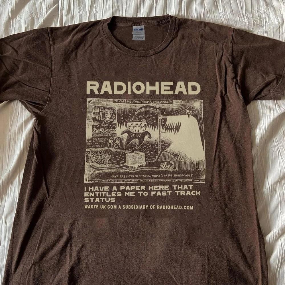 

Футболка Radiohead темно-шоколадная репринт подарок для мужчин женщин футболка Репринт Унисекс Футболка XL