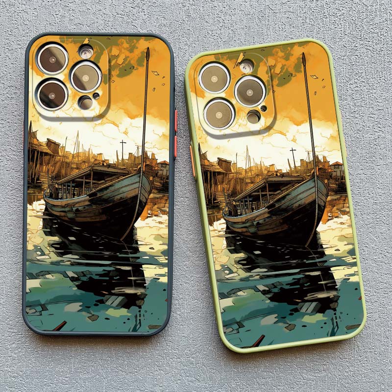 Seaside Coconut Tree Coastal Scenery Phone Case for IPhone 16 15 14 13 12 11 Pro Max Mini X XR XS 15 7 8 Plus Shockproof Covers
