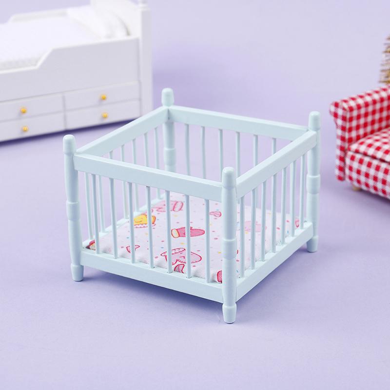 1:12 Dollhouse Miniature Baby Bed Wooden Cradle Baby carriage Baby Walker Doll House Accessories For Dollhouse Decoration New