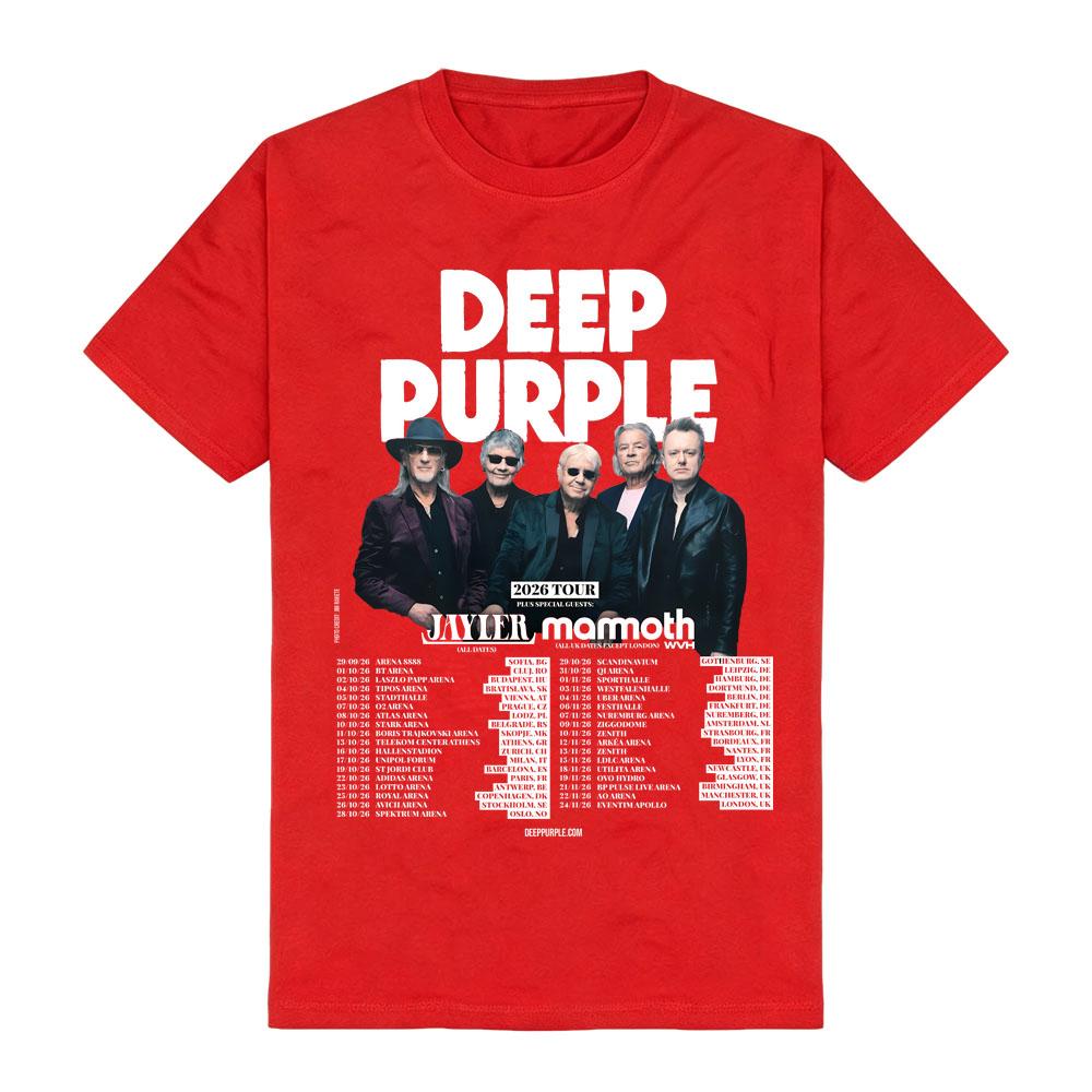 Deep Purple Band 2026 Tour T-Shirt Vintage Band Tee Amerikanischer Streetwear Live Auftritt Outfit Rundhals Baumwolle Aldult Unisex