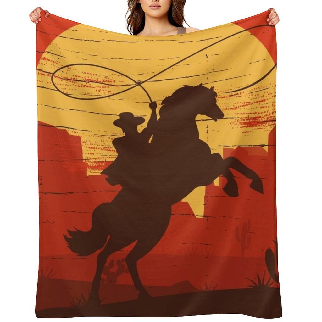 Cowboys of the Wild West - Riding Solo Throw Blanket Furrys warm winter For Sofa Thin Blankets For Baby Blankets