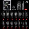 140Pcs Sandwich Nail Dual Forms Reusable Mixed 14 Size Short Oval Square Top & Bottom Nail Mold For Builder Extension