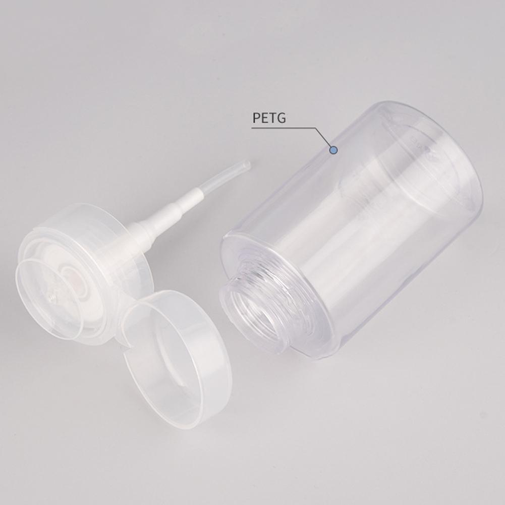 Bottle Storage Bottle Liquids 100ml/150ml/200ml Capacity Empty Pump PETG+PP Material For Nail Polish Remover Clear