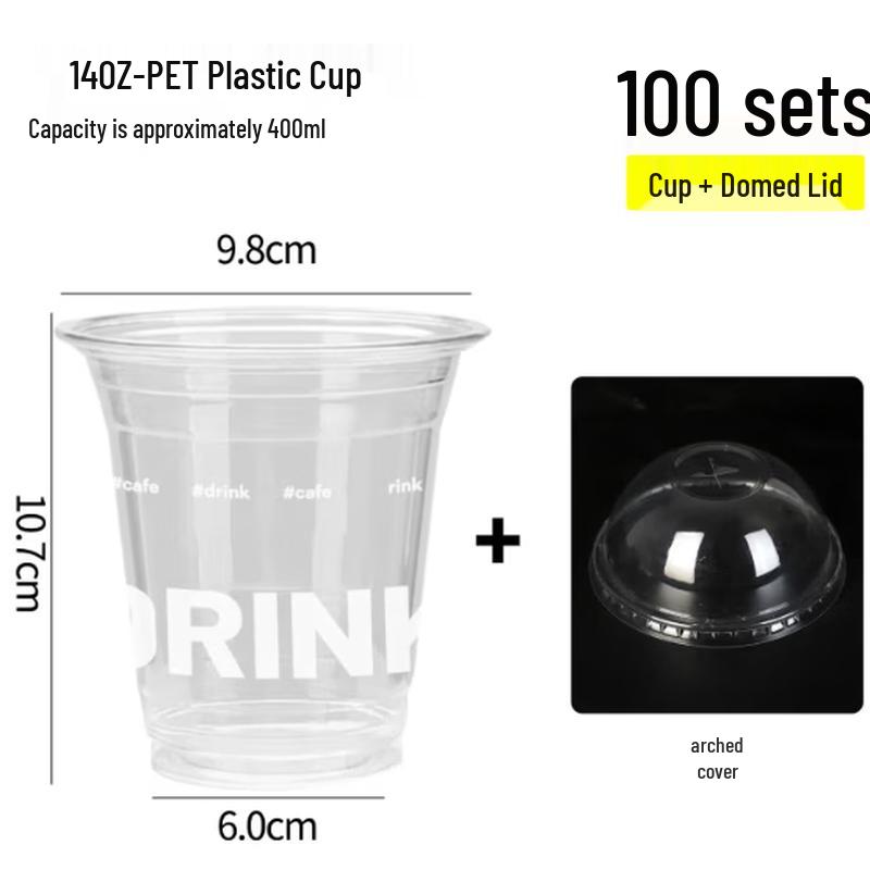 Plastic Milk Tea Cups with Arched Lids