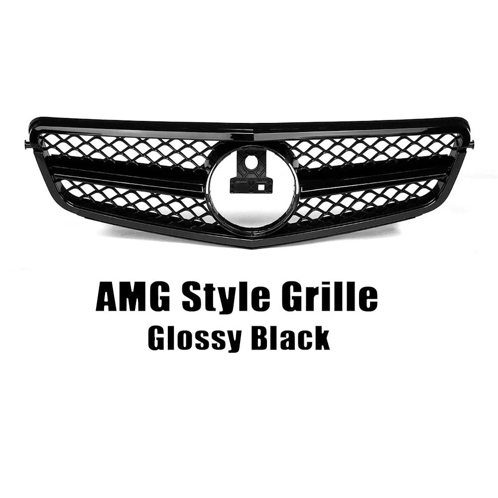 XVIP AMG Style Front Bumper Grille For Mercedes Benz C-Class W204 2008-2014 C180 C200 C350 S204 Glossy Black GTR Style Grille