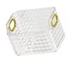 Small Organizer Bin Cabinet Storage Bin Pattern Texture Clear PET Comfortable Handles Versatile Basket for Bathroom