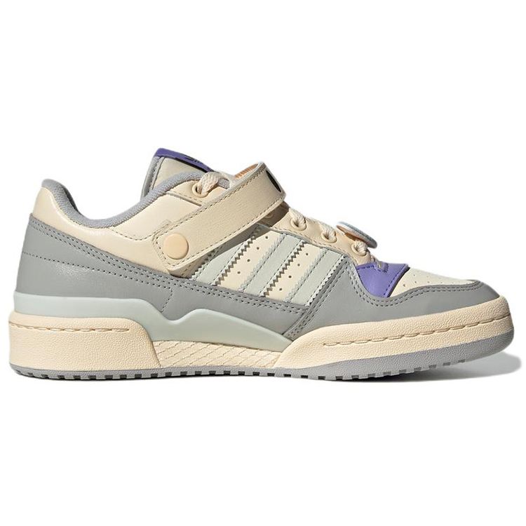 Adidas Originals Forum Low Leather Velcro Durable Lightweight Low-Top Skate Shoes Women Sneakers Light-Gray Purple GW4426