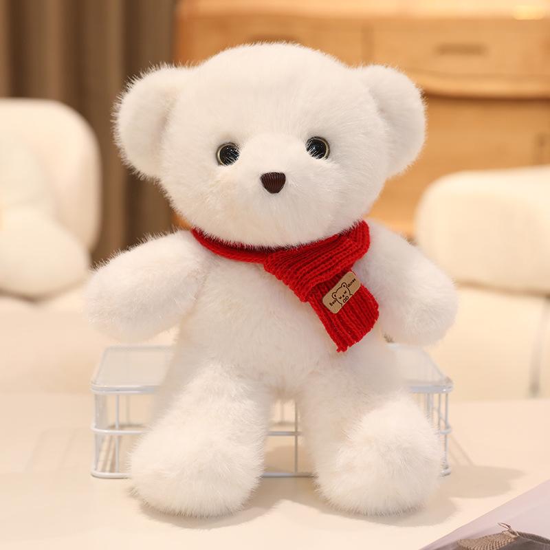 1pc 30cm/11.81in Cute bear doll plush toy hugging bear doll bed bed with sleeping teddy bear girl doll birthday gift