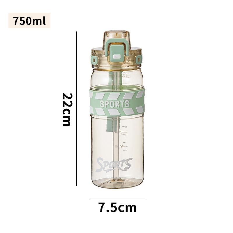 Water bottle High value outdoor sports kettle Large capacity straw cup Portable portable plastic cup Double drinking cup logo