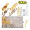 Tinplate Wire Terminal Copper Bare Nose Lugs Cold Pressure Terminal Set Sheet Terminal Binding Post Electrical Terminals