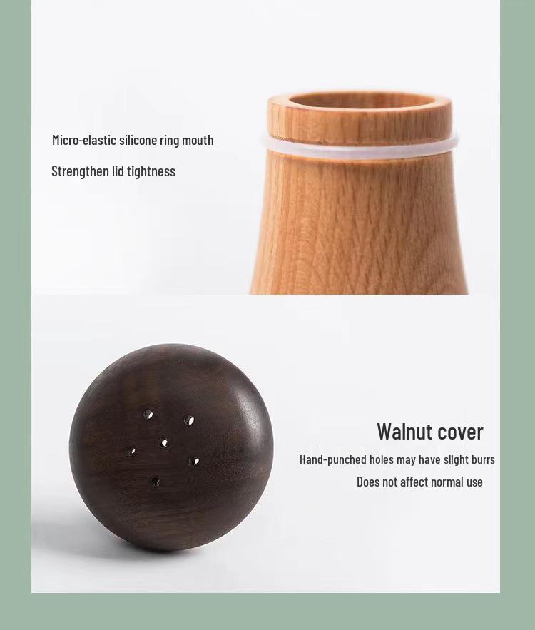 Creative Solid Wood Toothpick Holder: Black Walnut & Beech Mushroom Design
