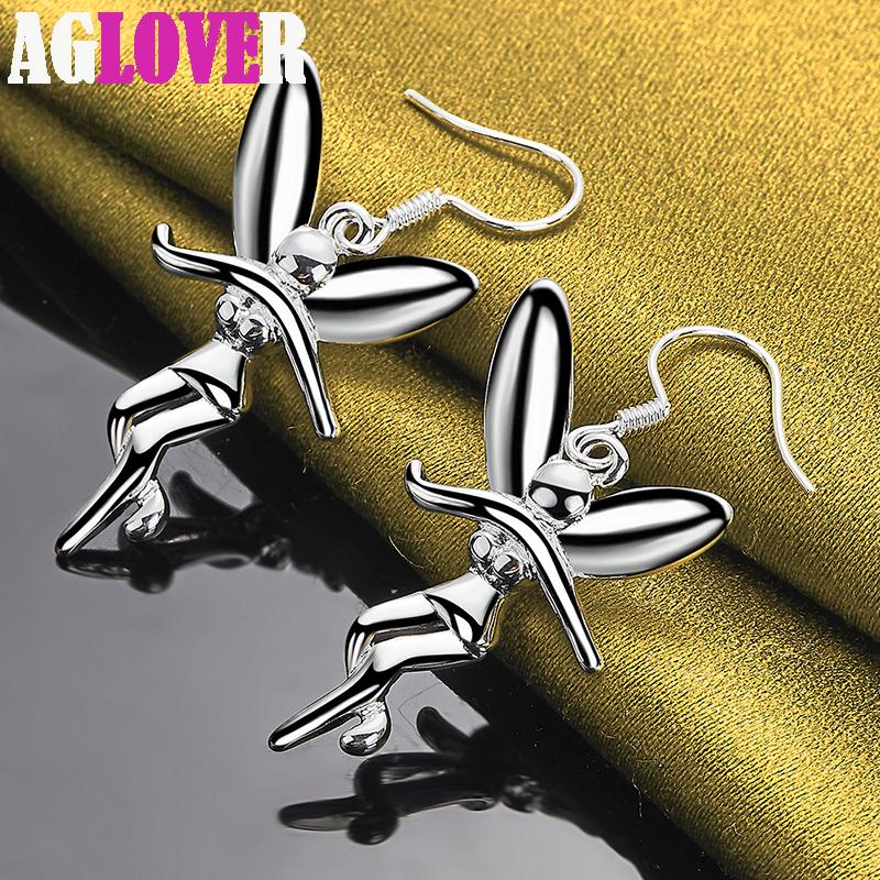 925 Sterling Silver Tančící andělské náušnice Klenoty