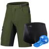 Mens Loose Cycling Shorts With Inner Pad Breathable Bike 5/8 Length Multi Pocket Outdoor Sport Pants