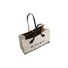 Bally Large Logo Color Block Snap Closure Layered Fabric Tote Bag Women Tote White Black 6304580