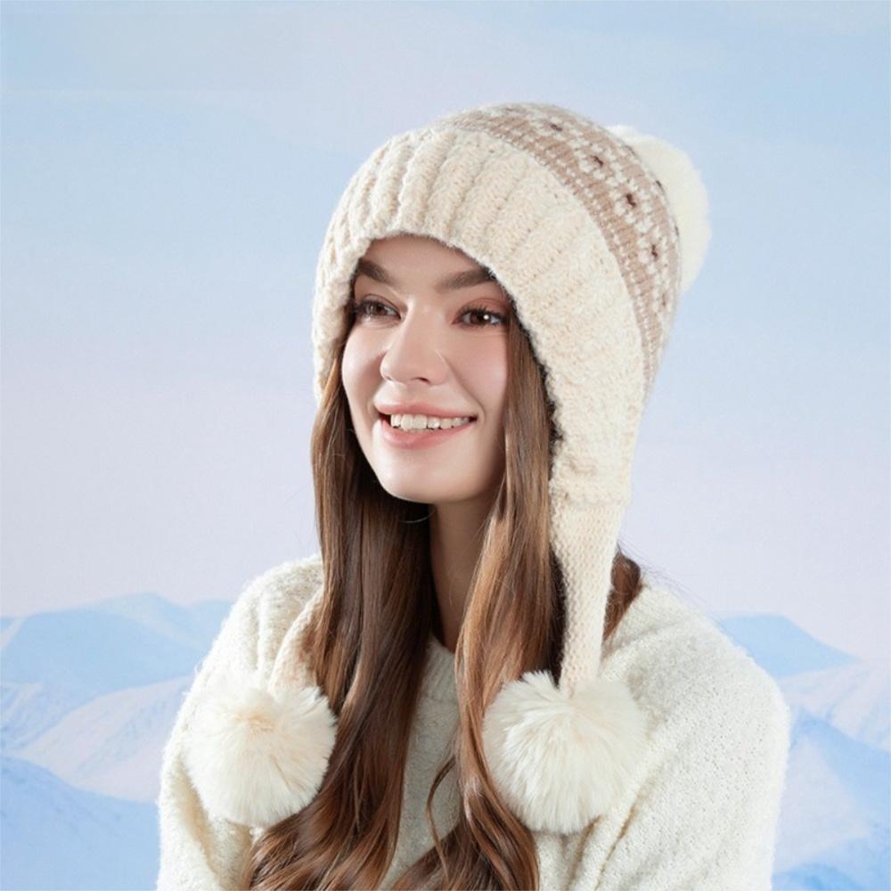 Warm Lining Pullover Cap Windproof Beanies Cap Casual Warm Hat Winter